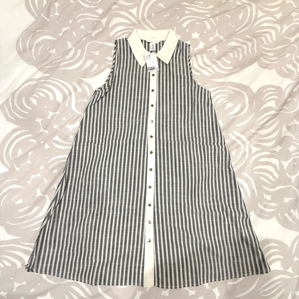 NWT H&M Navy and White Striped Dress
